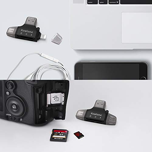 KOWLONE Lettore di Schede Memoria - SD Micro SD Adattatore USB 2.0 4in1 con OTG Funzione, USB/Micro USB/Type-C per PC e Notebook/Smartphone/Tablet