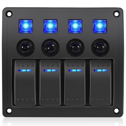 GGTA 4 Gang Boat Switch Panel With Breakers