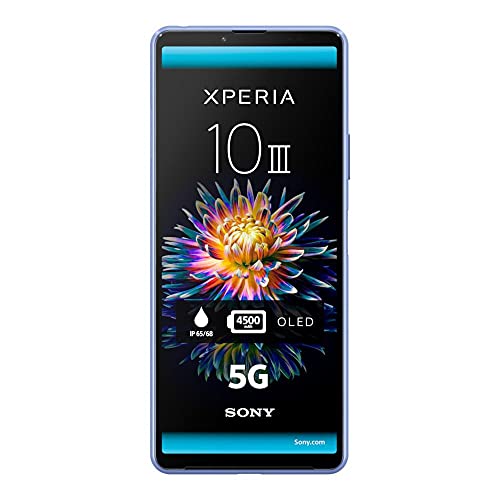 Sony Xperia 10 III - 6,0 Zoll 21:9 Wide™ FHD+ HDR OLED Display - Dreifachobjektiv-Kamera - 3,5 mm Klinkenstecker - Android 11 - SIM frei - 6GB RAM - 128GB Speicher - IP65/68 - Dual SIM Hybrid * - Blau