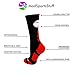 MadSportsStuff Baseball Logo Crew Socks (Black/Red, Small)