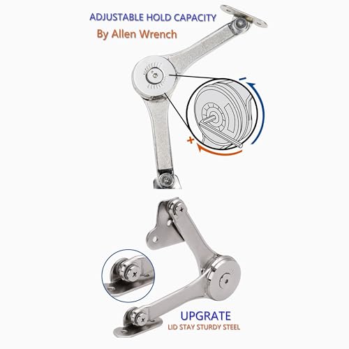 Toy Box Hinges Soft Close - Lid Support Heavy Duty Chest Soft Close Hinges for Wooden Box, Support 50lb/2pcs (APFFSY) - Image 4