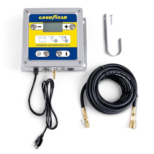 Goodyear Automatic Inflator Head Unit - Digital air Pressure Controller with air Chuck & Hose, 1/4