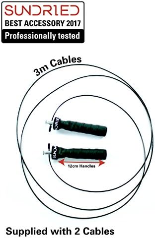 Skipping Rope Exercise Fitness Jump Rope Boxing Speed Rope By Sundried® (Includes 2 cables and carry case)