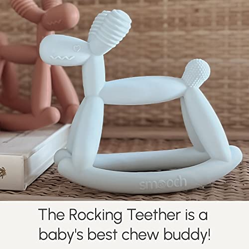 Smooch Rocking Teething Toys For Babies 0-6 Months, 12, 18 - Easy To Hold Silicone Baby Teether, Soft Infant Teething Toys Provides Baby Teething Relief & Soothes Sore Gums (Mint) #TOP6