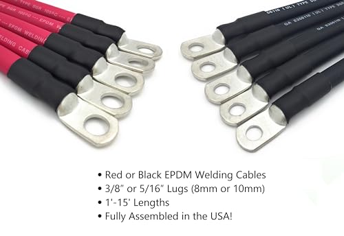 End Game 6 AWG Gauge Premium Battery Cables, Made in The USA, Positive or Negative, Red or Black, Replacement Battery Cables for Car, Truck, RV, Solar (4ft 3/8" Lugs, Red) by End Game - Used condition - Image 2