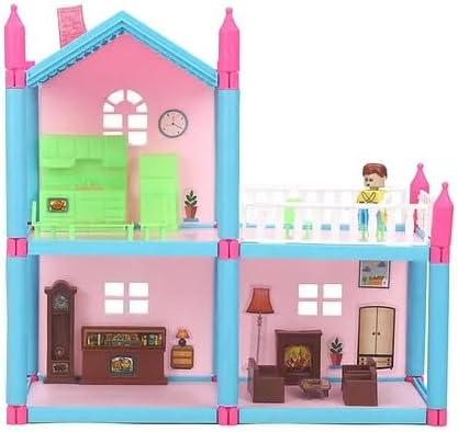 Clubx Dream Palace Doll House | Play Set | Girls Doll House | Play Set with Accessories | Dolls with Furniture| Role Play Set|Age for 3-8 Years(78pc Doll House)