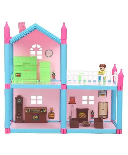 Clubx Dream Palace Doll House | Play Set | Girls Doll House | Play Set with Accessories | Dolls with Furniture| Role Play Set|Age for 3-8 Years(78pc Doll House)