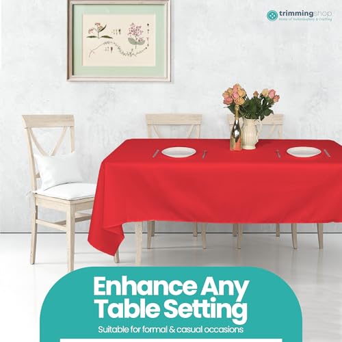 Nappe rectangulaire rouge anti pli pour couvrir grande table buffet - 7