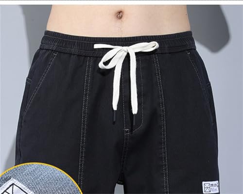 Men's Slim Fit Stretch Jeans Classic Denim Work Pants Fit Elastic Waist Casual Trousers4