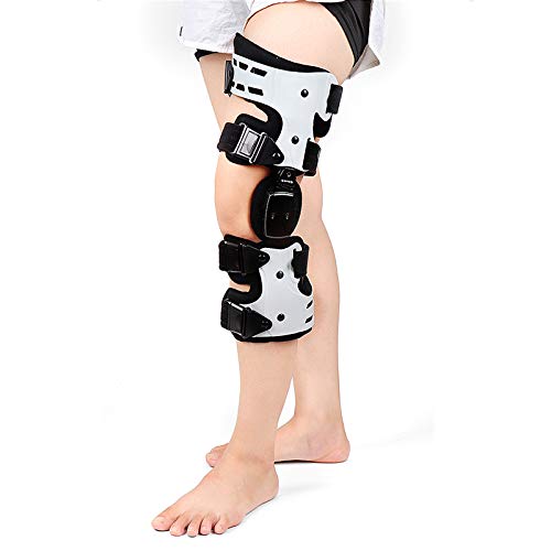 Rodillera con bisagras ROM, Ajustable Post Op Patella Brace Support Estabilizador Pad Orthosis Splint Wrap Medical Orthopaedic Guard Protector (Derecha)
