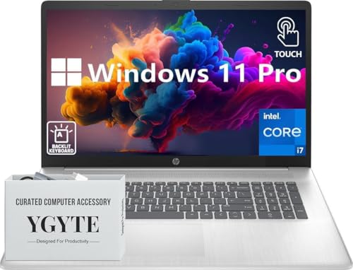 HP 17�C���`�m�[�g�p�\�R���^�b�`�X�N���[���A17.3�^�b�`�X�N���[�����b�v�g�b�v�R���s���[�^�[�AIntel Core i7�A16GB RAM�A512GB SSD�AWindows 11 Pro�A�o�b�N���C�g�L�[�{�[�h�A10�L�[�i���o�[�p�b�h�B