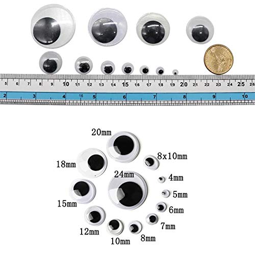 200Pcs 25Mm/1 Inch Wiggle Googly Eyes With Self-Adhesive Round Black & White Eyes For Diy Arts Craft Supplies Party Decorations #TOP3