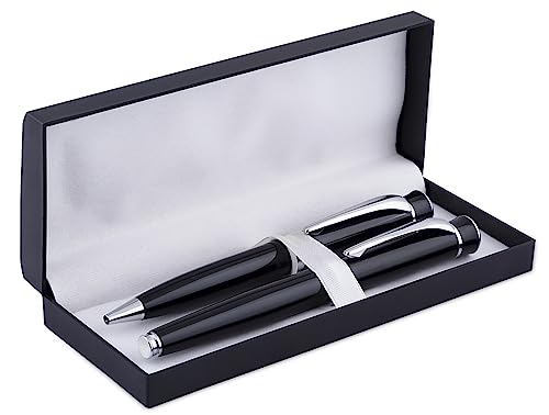 Image of amazon basics Ballpoint Pen with Case for Office, School, Daily Use and Gifting (Blue Ink, Set of 2)