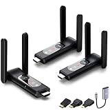 Wireless HDMI Transmitter and 2 Receiver,50M/165FT,LED Display,Up to 8 RXs,Plug and Play,Smart Thermal Control,2.4+5GHz,Wirelessly Video Stream from Netflix/Laptop/TV Box/Camera to Multiple Screen/TVs