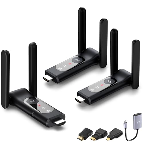 Wireless HDMI Transmitter and 2 Receiver,50M/165FT,LED Display,Up to 8 RXs,Plug and Play,Smart...