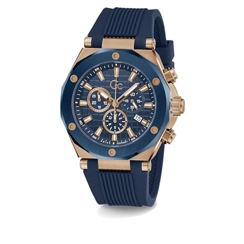 Image of Guess Collection Round 44mm Blue Dial Analog Men Watch - Z18006G7MF