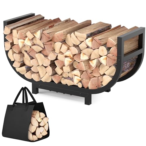 HXJLJY 30-Inch Firewood Rack with Bag