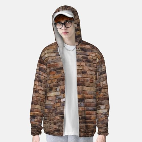 UPF 50+ Brick Wall Sun Protection Hoodie Full Zip Long Sleeve Lightweight Hoodie Jacket Rash Guard Shirts3