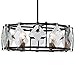 Endicott 24"W Flat Black and Burnish Brass 6-Light Pendant