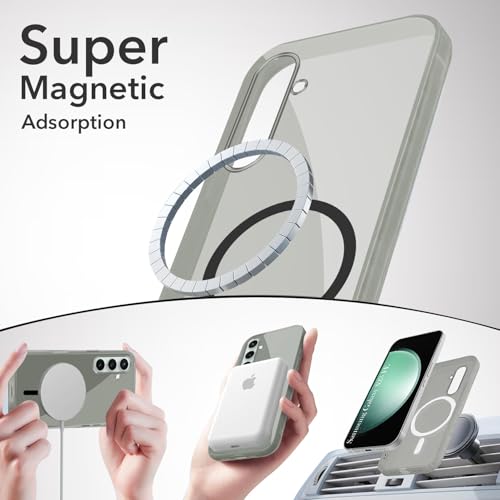 Image of Jkobi Lifetime Anti-Yellow MagSafe Compatible Clear Back Cover Case for Samsung Galaxy S23 FE 5G (Sleek Hard Crystal | Shockproof and Camera Protection)