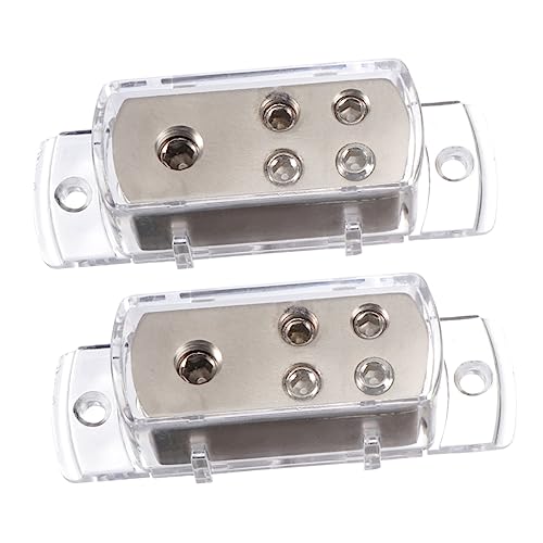 DIYEAH 2pcs Ways Brass Power Distribution Block for Car Audio Easy Installation Splitter Box with Features Suitable for Vehicles Boats and Rvs