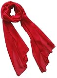 unifarben - einfarbig Nella-Mode Uni-Farbener Seidenschal, ca. 180x50 cm; reine Seide; Farbe Rot