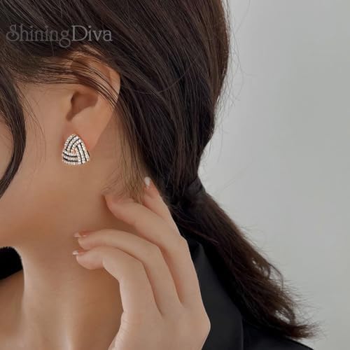 Shining Diva Fashion Latest Stylish Earrings for Women and Girls (15038er), One Size, Cubic Zirconia, No Gemstone