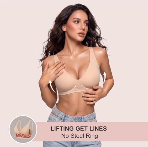 Image of Women's Pure Cotton Blend Lightly Padded Bra (Pack of 3) | Full Coverage Wirefree T-Shirt Bra | Soft Breathable Everyday Bra | Adjustable Straps | Comfortable Multicolor Bra
