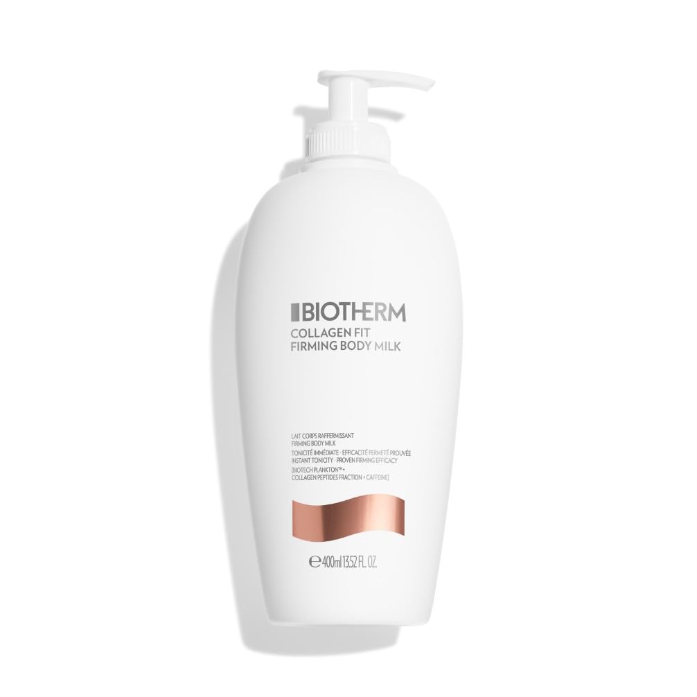 Biotherm, Collagen Fit, Lait Raffermissant Hydratant, Enrichi en Biotech Plankton, Fractions de Peptides de Collagène et Caféine, Tous Types de Peau, 400 ml