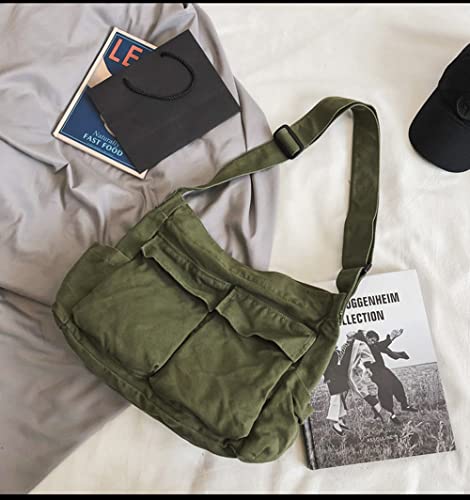 Image of Women Shoulder Bags Canvas Tote Bag Handbag Large Hobo with Pockets Work Bags for Women and Men