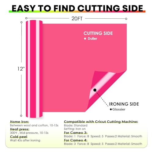 image for HTVRONT HTV Vinyl Rolls Heat Transfer Vinyl - 12