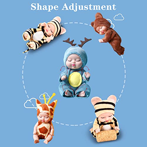 Onest 6 Sets 4 Inch Dolls Cute Baby Dolls Include 6 Pieces Baby Mini Dolls, 6 Sets Handmade Doll Clothes Kareas #TOP5
