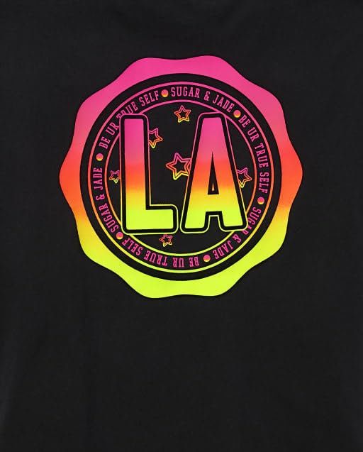 Image of Sugar & Jade Girls' Teen Short Sleeve Oversized Graphic T-Shirt