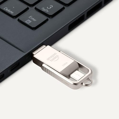 image for Amazon Basics USB Flash Drive, Thumb Drive Memory Stick with USB C and
