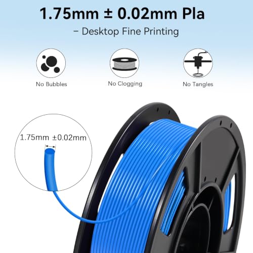 Image of Dynta 3D Printer Filament 250g 53mm Spool - 1.75mm High Precision Regular PLA Compatible with FLASHFORGE, Bambu Lab A1, Creality Ender-3 V3, Black, White, Red, Green, Blue, Purple for Beginners