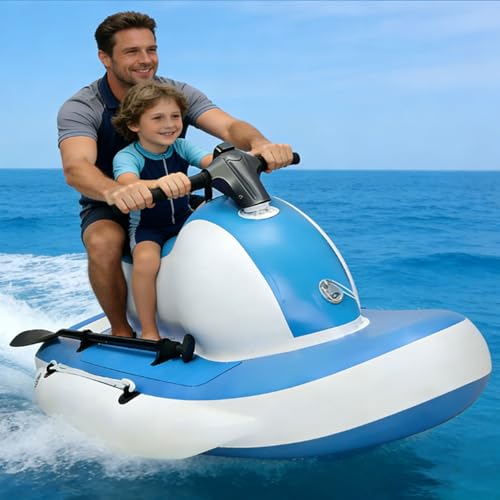 smafoseedding Moto Acuática Inflable Eléctrica Y Scooter De Buceo - Lancha/Kayak Eléctrico Subacuático Profesional con Propulsor, Tabla De Surf/Embarcación Motorizada Todo En Uno para Tándem 700W