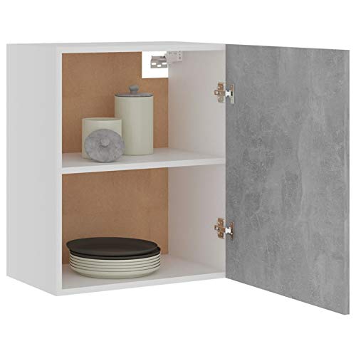 Mogou Hängeschrank, Küchenhängeschränke, Küchenschrank Hängend, Wall Cabinet, Oberschrank, Wandschrank Küche, Betongrau 50x31x60 cm Spanplatte - Image 5