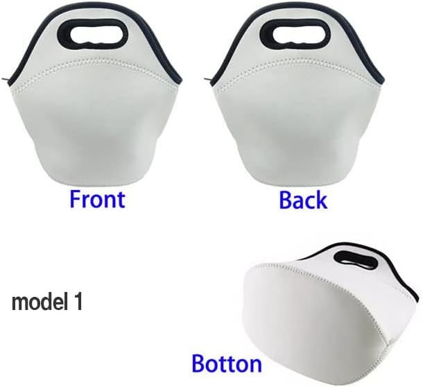 Miniatura 6 de QOMOLANGMA 6 bolsas de almuerzo en blanco de sublimación de 11.8 x 11.8 pulgadas, bolsa de mano reutilizable con aislamiento térmico para alimentos