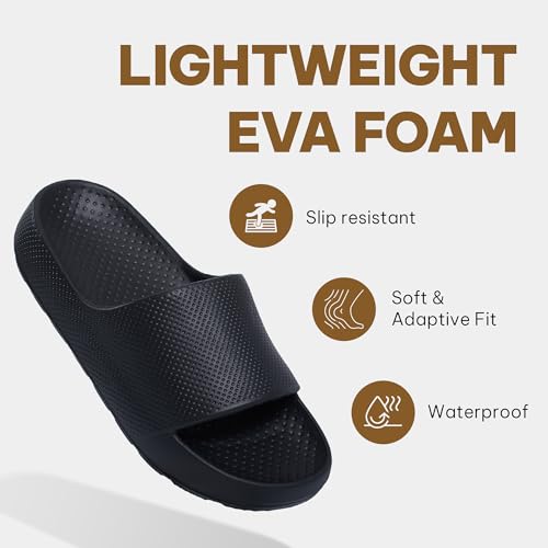 Shondo Pillow Slippers for Women and Men - Non-Slip Cloud Slides EVA Foam, Soft, Lightweight, Quick Drying Shower Sandals, Comfortable Indoor Outdoor Bathroom Sandals - UltraGrip Technology, Cushion Arch Support4