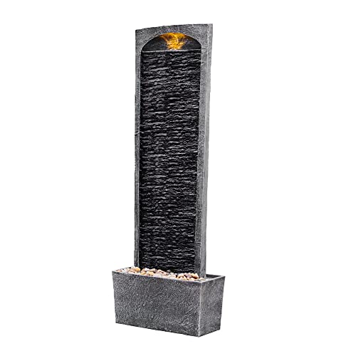 Peaktop - Garten Terrasse Stein 38 Zoll aufrechter Wasserfall Brunnen RJ-19041-EU