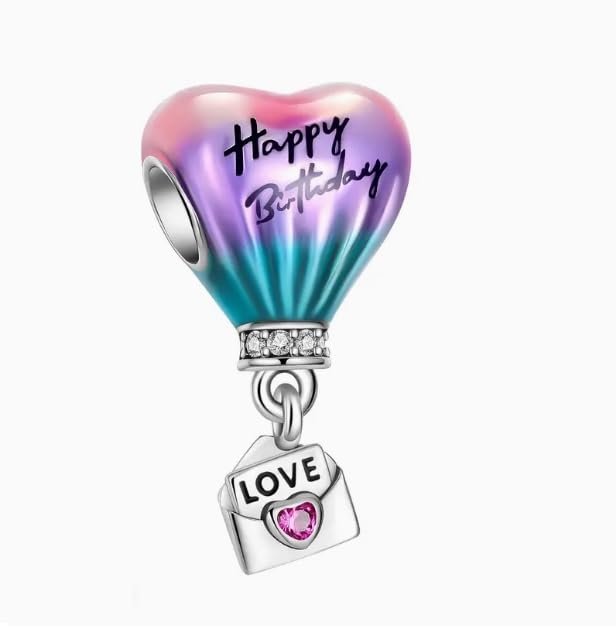 Image of Happy Birthday Hot Air Balloon Envelope Charm