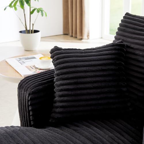 Image of KEIKI 65.4 inch Indoor Single Chaise Sofa, Corduroy Upholstered Lounger, Comfy Reading Chaise for Bedroom, Apartment, or Studio