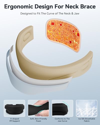 Image of Heated Neck Brace Cervical Collar - Neck Support Brace with Heating Pad, Soft Foam Wraps Keep Vertebrae Stable and Aligned for Relief of Cervical Spine Pressure for Women & Men Black (S Size)