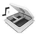 14in RV Roof Vent, RV Vent Covers for Roof, 45° Opening Angle, Mesh, Manual Knob, Campers & Trailer Sunroof Cover Replacement Kit, Compatible with Ventline, Jensen and Elixir