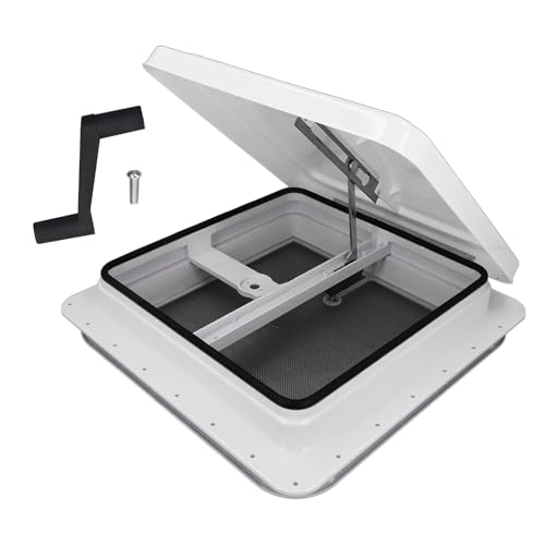 RV Roof Vent Fan, 14 Inch Universal Fit with Remote Control for Motorhomes & Campervans, Ventilation System with 45° Opening Angle, Weather & Leak Resistant