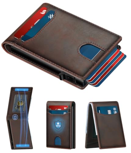Image of Card Wallet For Men Slim Minimalist: Smart Rfid Front Pocket Pop Up Wallets