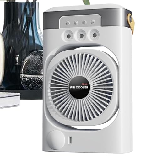 Aire acondicionado de escritorio, aire acondicionado personal - Aire acondicionado de ventilador más fresco Bajo ruido - Luz nocturna de 7 colores, 3 modos de niebla Humidificador de escritorio para