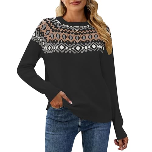Pull Fairisle pour femme tricot nordique vintage aux finitions haut de gamme