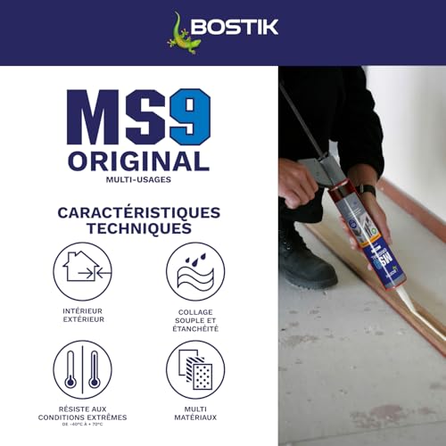 Mastic Bostik MS9 Original : réparer les fuites et fixer les objets sans clou
