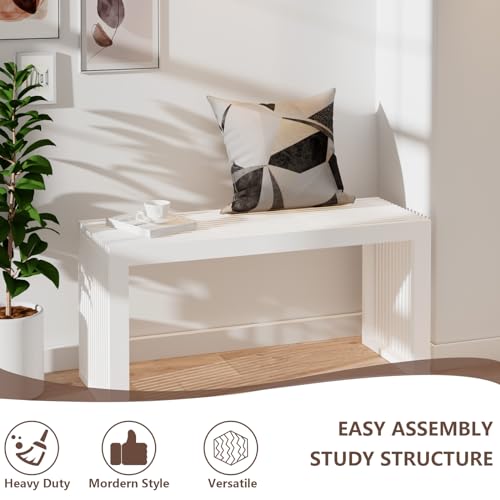 Image of APRTAT Bamboo Dining Bench 35-Inch Indoor Wood Shoe Rack Bench for Entryway